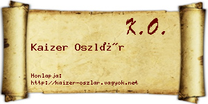 Kaizer Oszlár névjegykártya